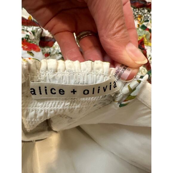 Alice + Olivia Valencia Floral Print Cotton Tiered Maxi Dress Size 0 - Picture 12 of 16